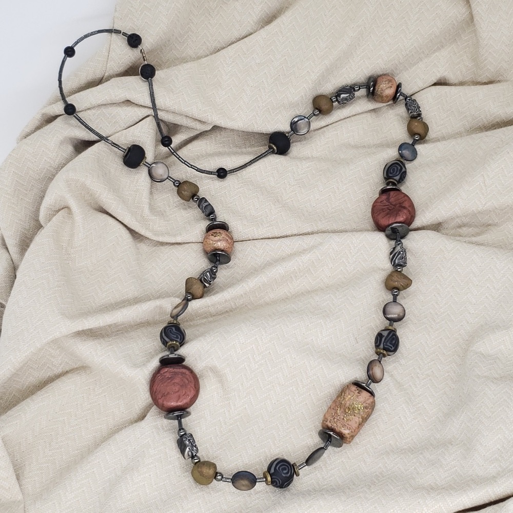 Handmade Polymer Bead Necklace - Picture 2 of 11